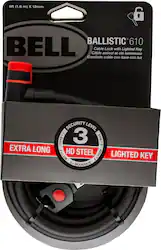 Bell - Ballistic 610 Cable Lock with Lighted Key for Bike and Scooter - Black - Front_Zoom