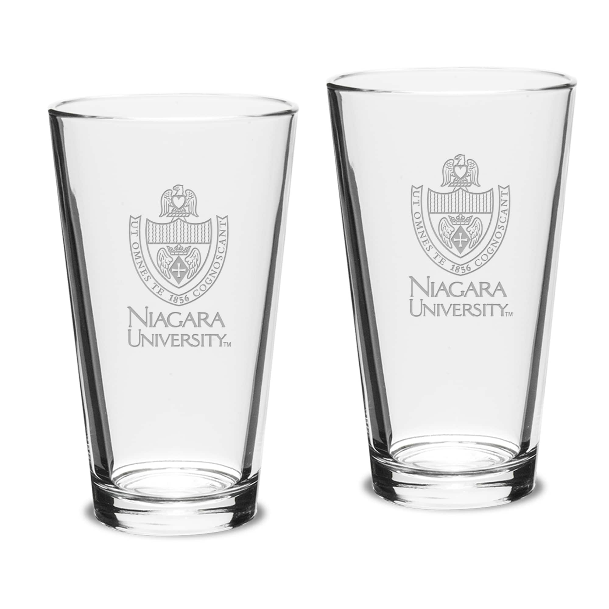 Jardine - Niagara University Purple Eagles 16oz. 2-Piece Classic Pub Glass Set - Multicolor