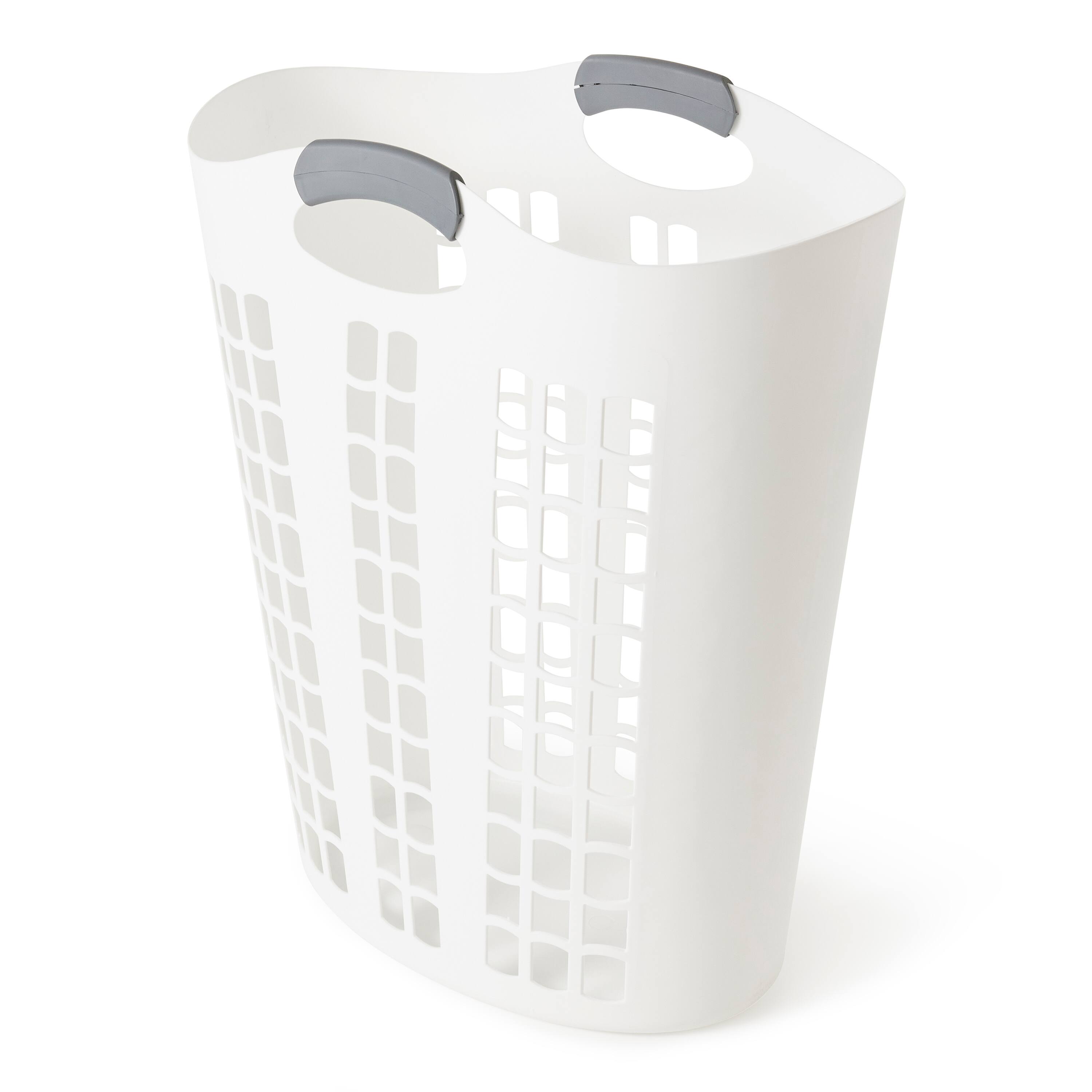 Alt View 7. Gracious Living - Gracious Living Easy Carry Flex Hamper, Ventilated Laundry Basket with Handles - White.