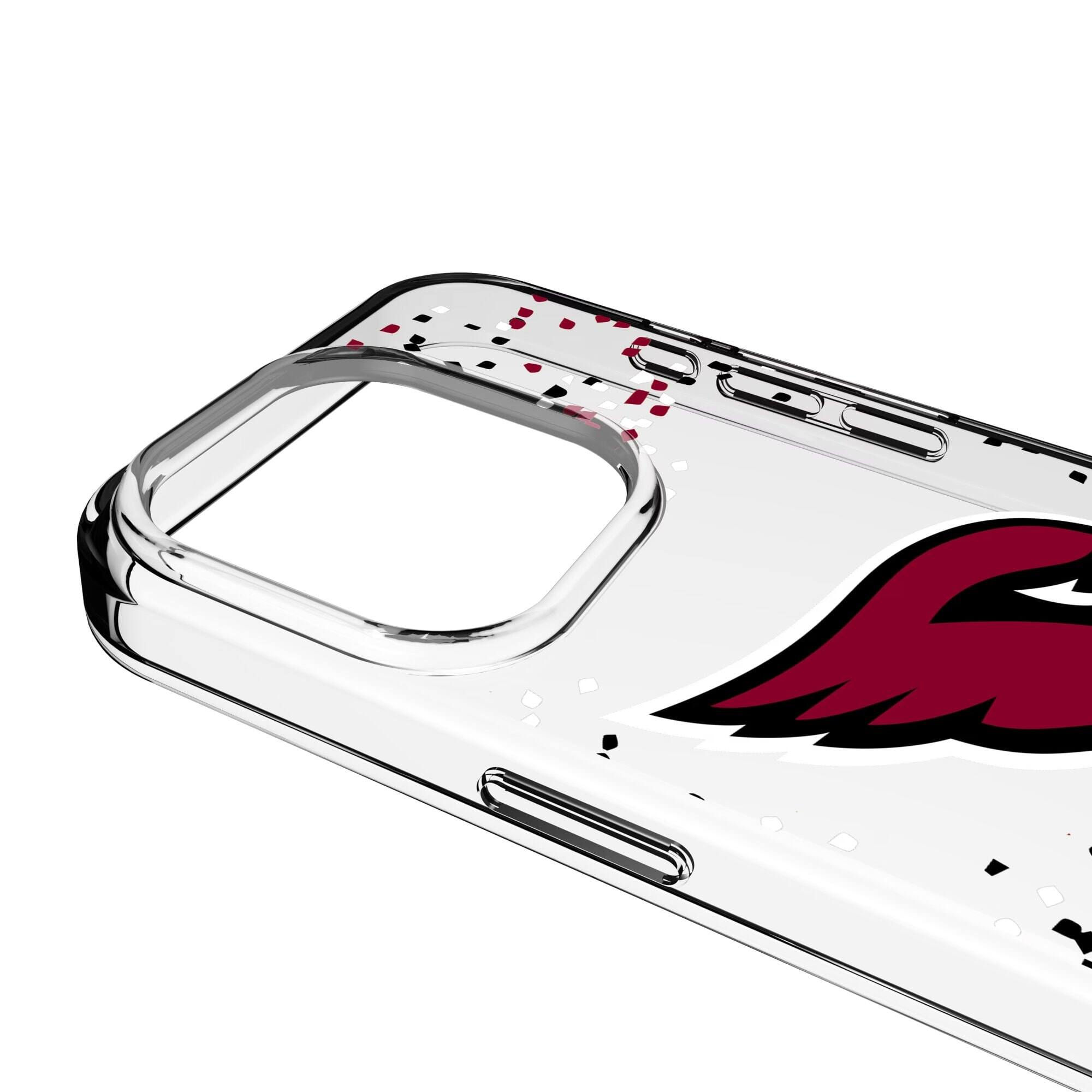 Alt View 2. Keyscaper - Arizona Cardinals iPhone Clear Case with Confetti Design - 14 Pro - Multicolor.