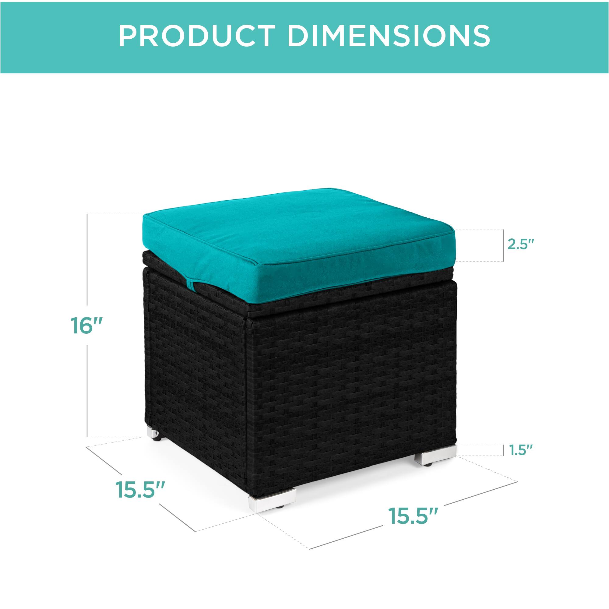 PRODUCT DIMENSIONS

2.5"  
16"  
1.5"  
15.5"  
15.5"