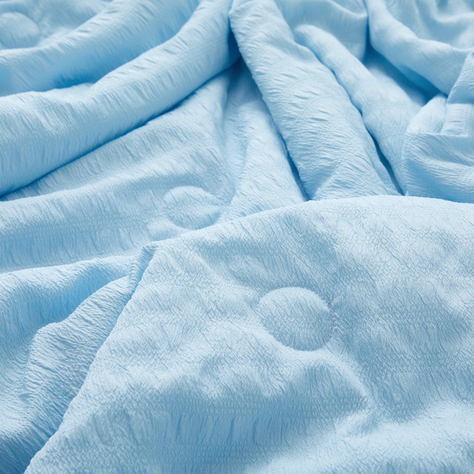 Alt View 2. Peace Nest - Peace Nest Cooling Seersucker Bed Blanket, Lightweight Comforter for Hot Sleepers, Blue, King - Blue.