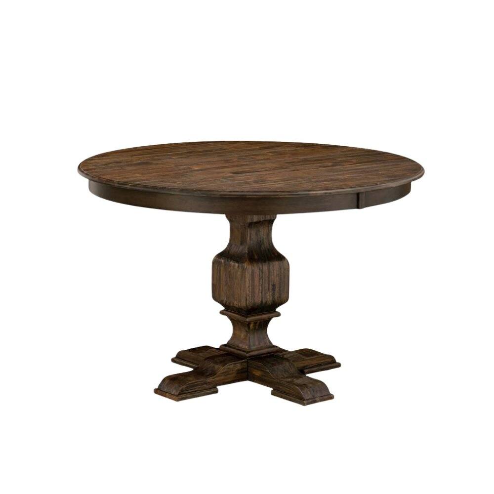 FurniFact - Rustic Round Kitchen Table - Multi-Color