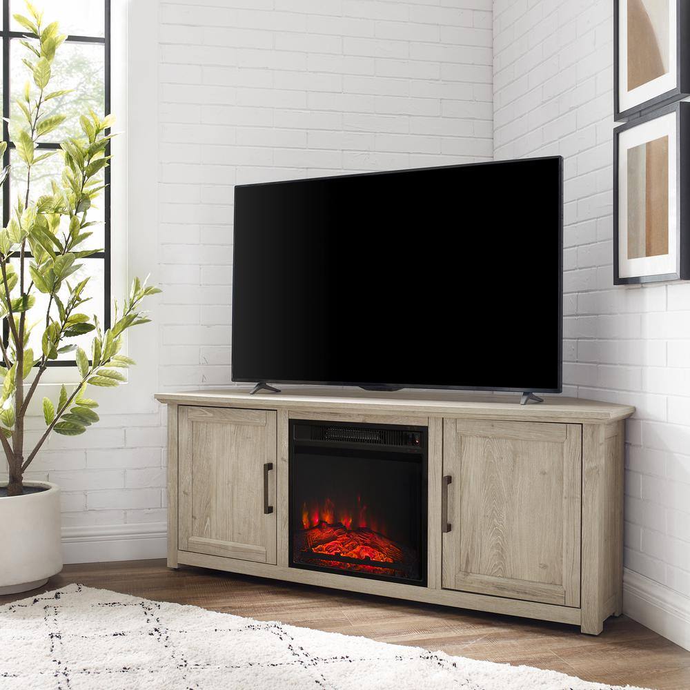 Alt View 1. Crosley Furniture - Camden Corner Fireplace Tv Stand For 65+ Inch Tv - Gray.