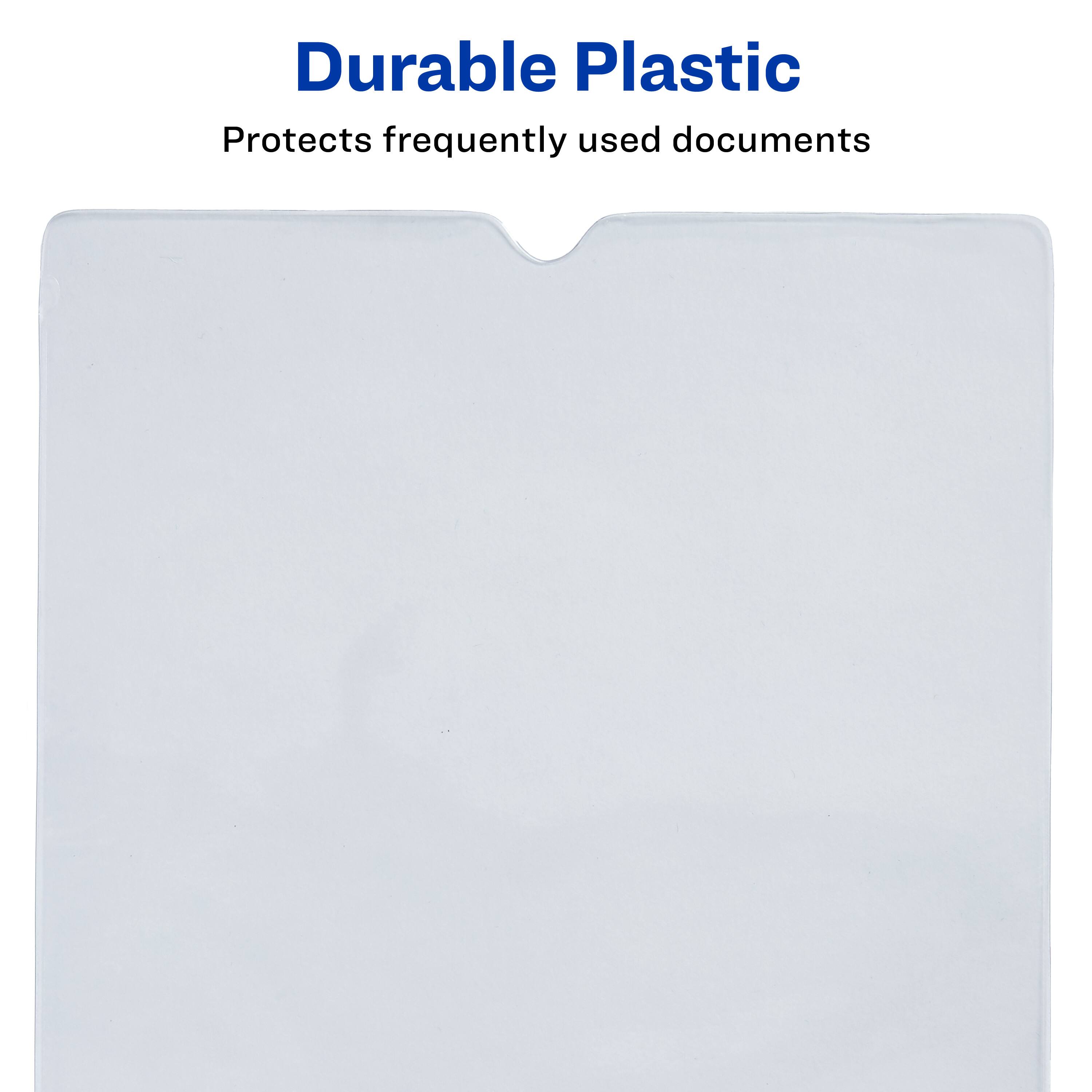 Durable Plastic  
Protects frequently used documents
