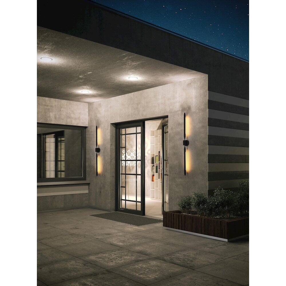 Alt View 4. Elegant Lighting - Odin 5 Inch Outdoor Wall Sconce In Black - Black.