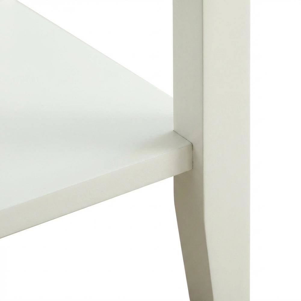 Alt View 4. FurniFact - Wooden End Table with Drawer and Shelf for Living Room Use - White.
