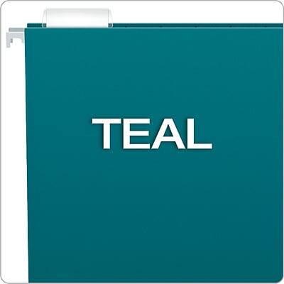 Alt View 2. Pendaflex - Recycled Hanging File Folders, 1/5 Tab, Letter Size, 25/Box - Teal.