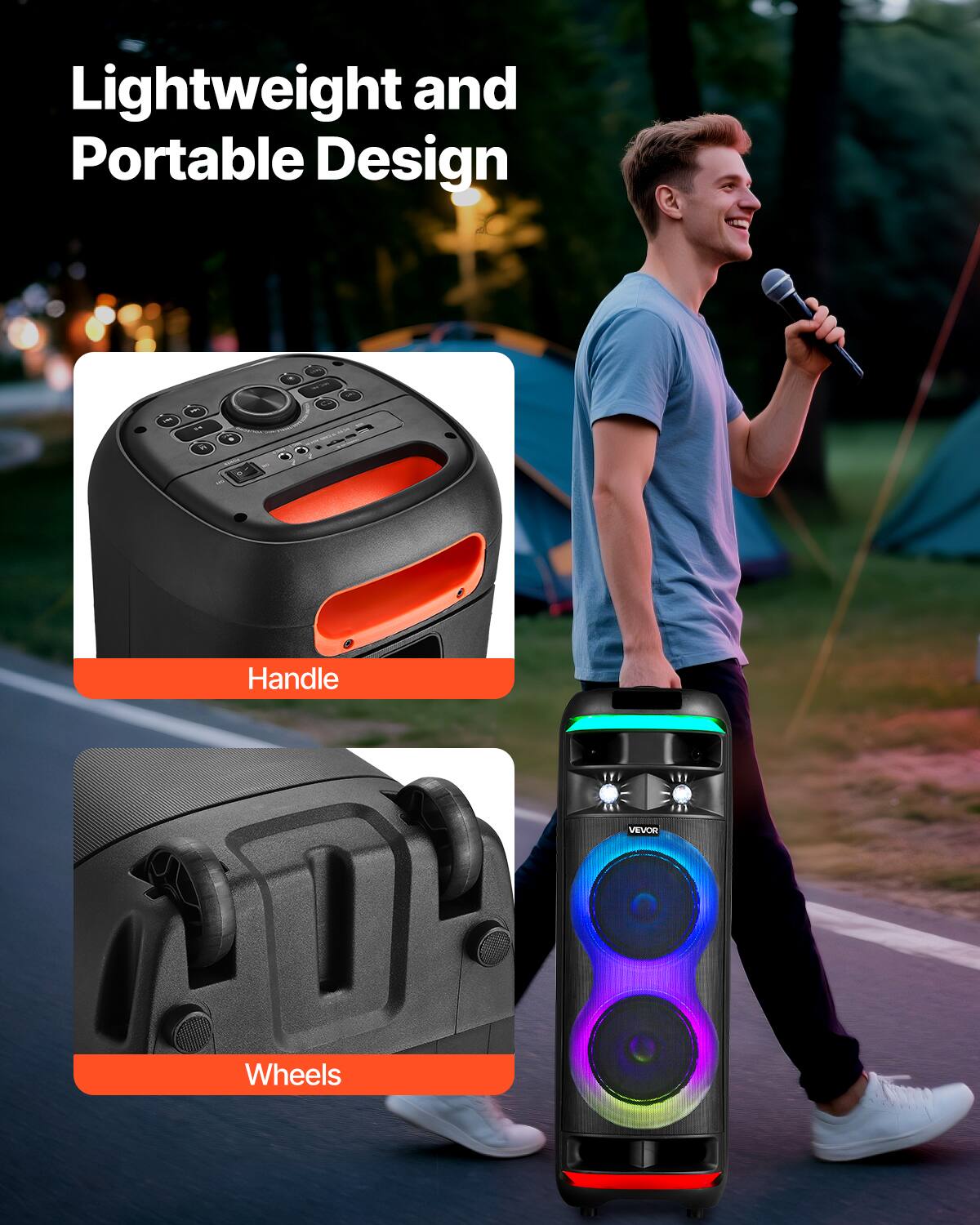 Lightweight and Portable Design

THE
- 10% In

Handle

Wheels