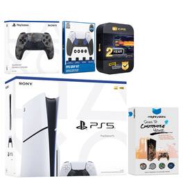Playstation 5 Slim Disc with Extra Controller, FPS Grip Kit and MightySkins Decal Voucher + 2 Year CPS - PlayStation 5