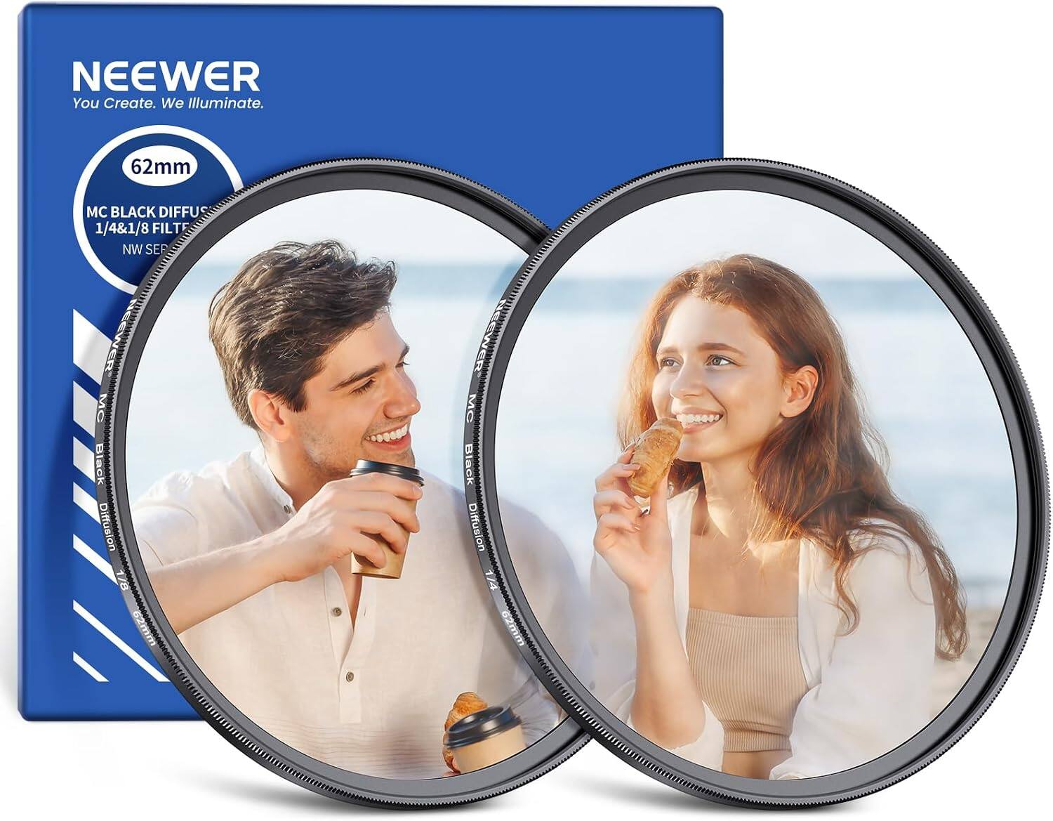 NEEWER  
You Create. We Illuminate.  
62mm MC BLACK DIFFUS 1/4&1/8 FILTER NW SERIES  
Black Diffusion