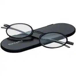 ThinOptics - Manhattan 2.0 Strength Reading Glasses with Milano Case - Black