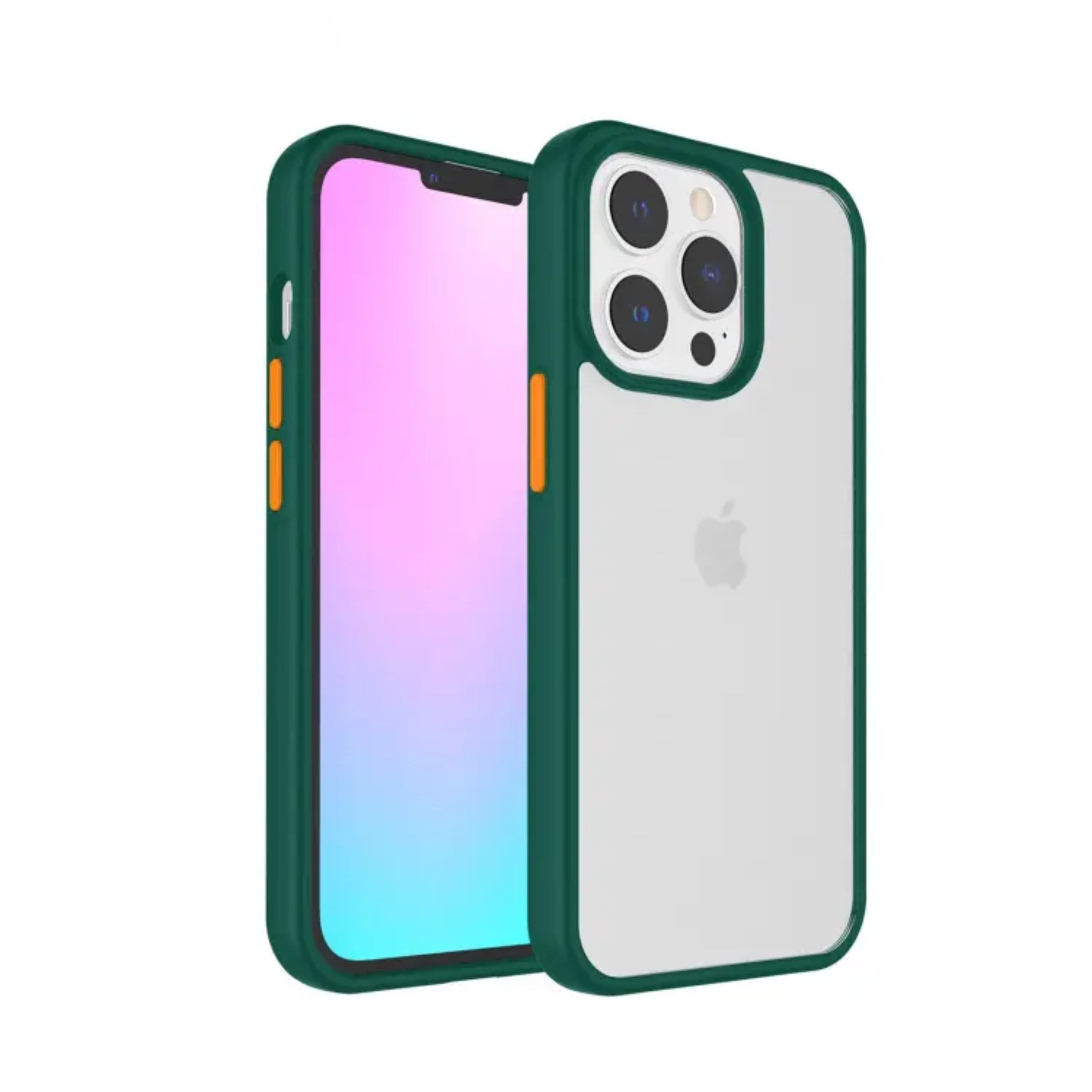 Kitcheniva - Dual Layer Phone Case With Hard PC Shell And Soft TPU Shock Absorbing Frame iPhone 13 Pro Max - Green