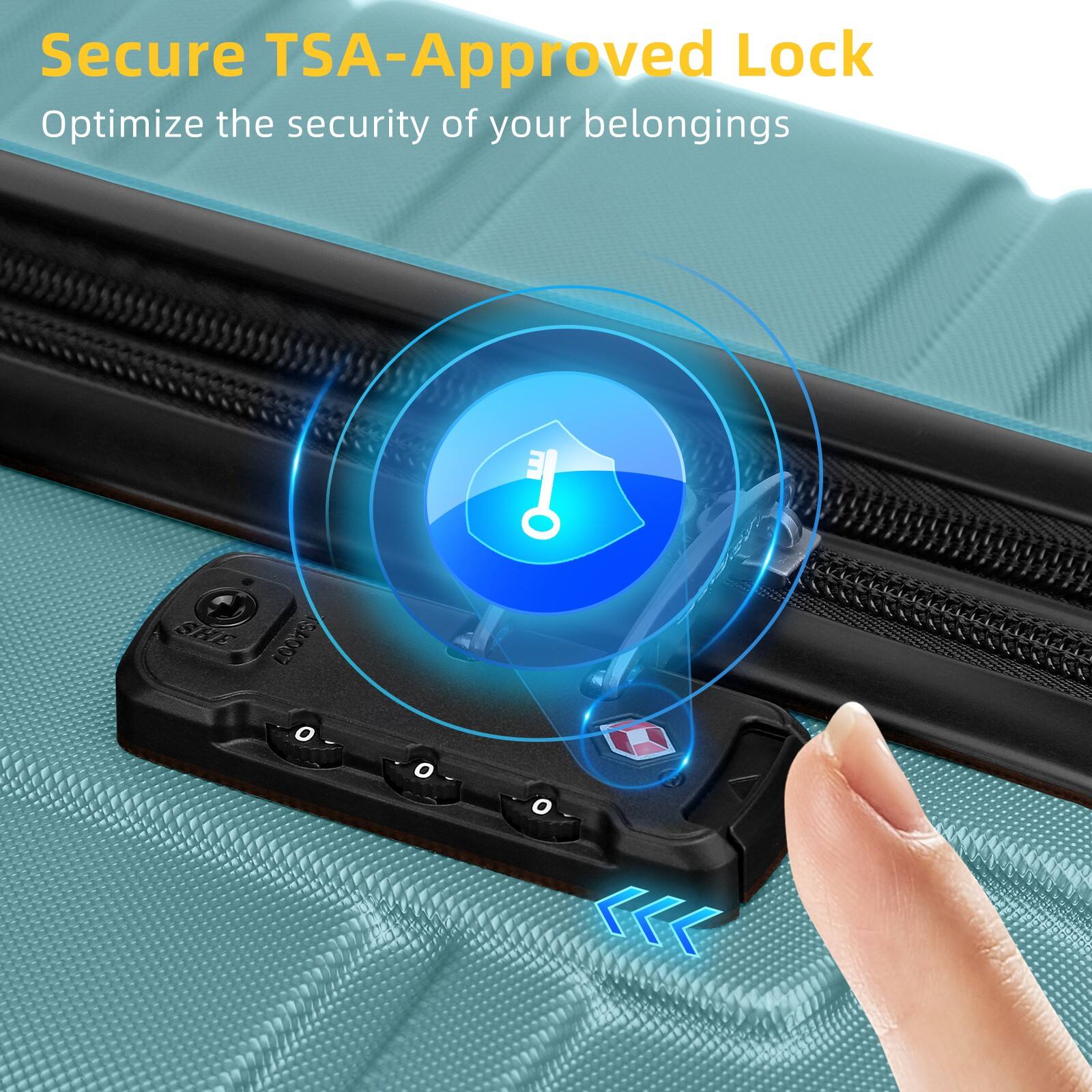 Secure TSA-Approved Lock  
Optimize the security of your belongings