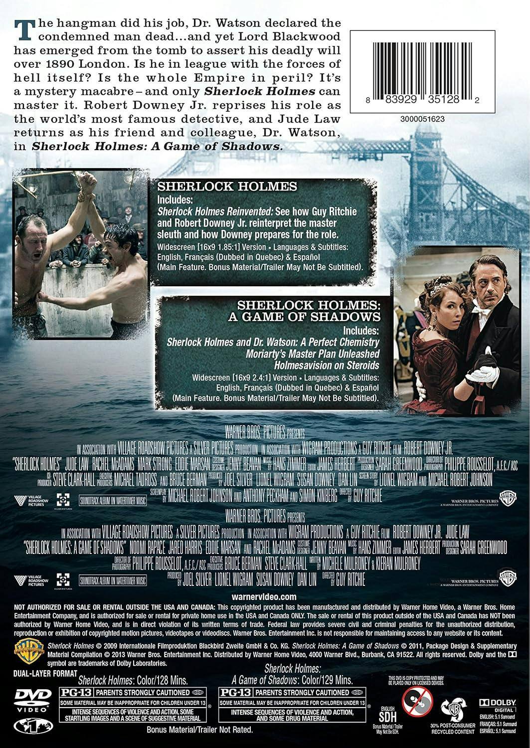 Angle. Sherlock Holmes/Sherlock Holmes: A Game of Shadows (DVD Double Feature) [DVD].