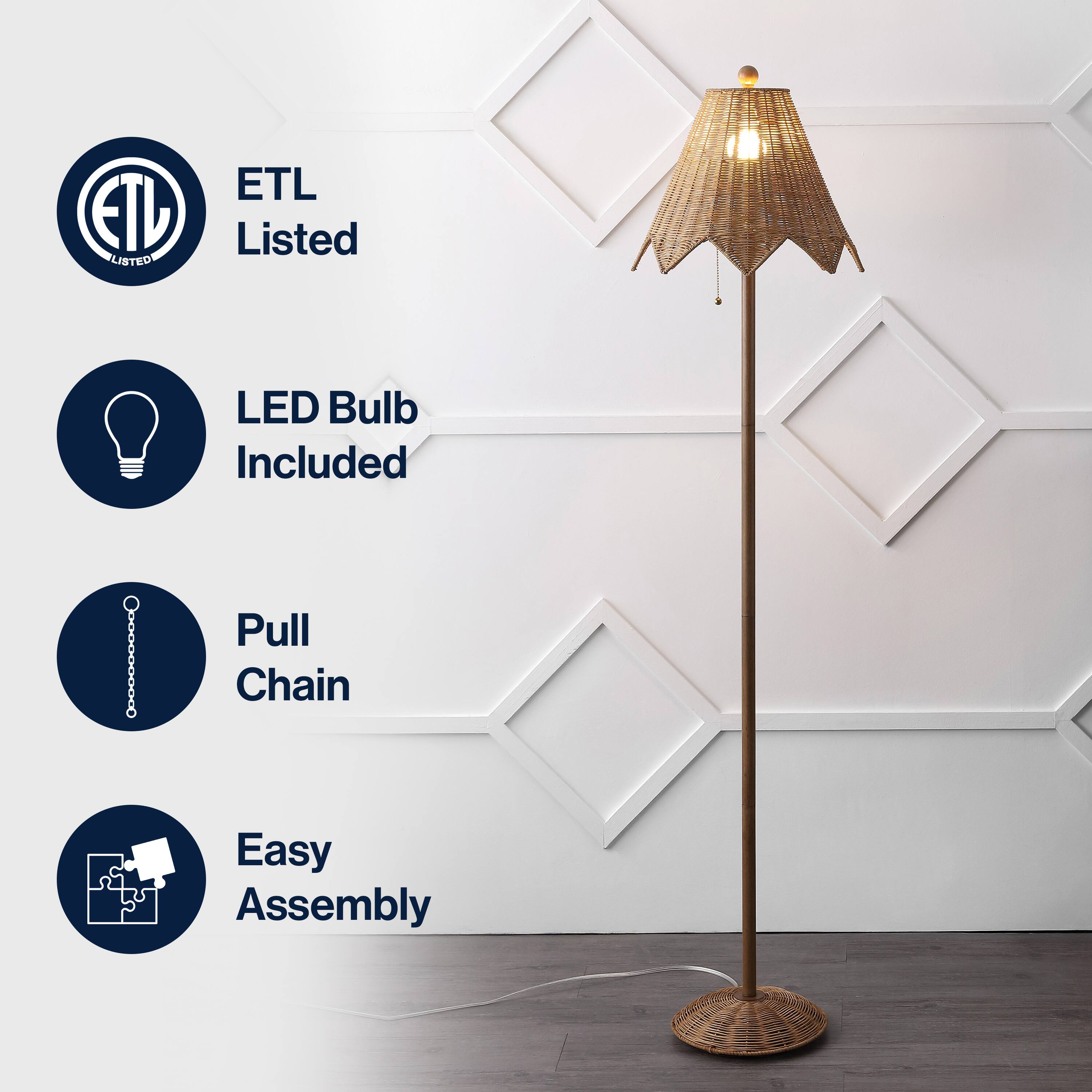 ETL Listed LED Bulb Included Pull Chain Easy Assembly