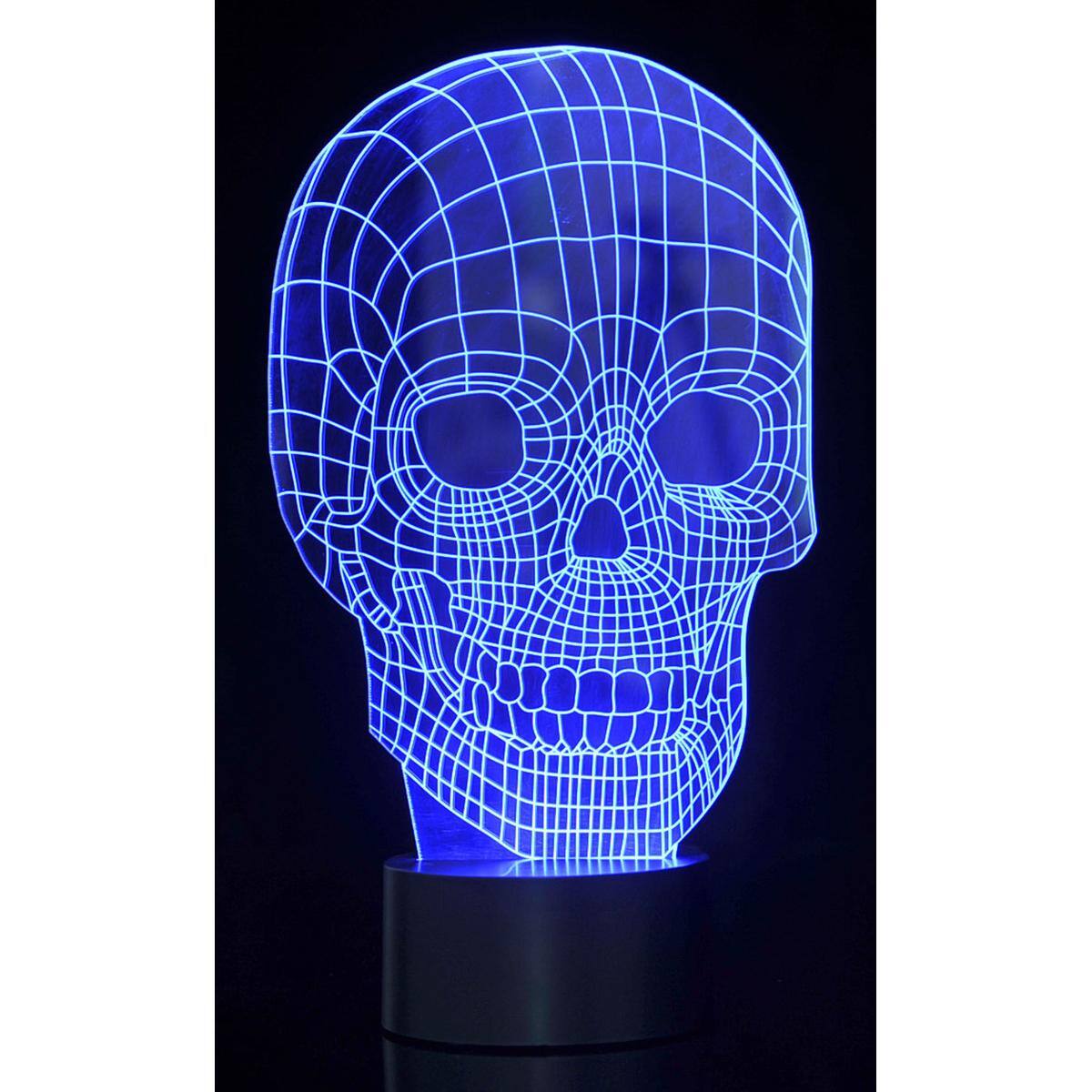 Left. JuzToys - 3D Night Light for Kids, 3D Skull Laser Cut Precision LED Lights, LED Lamp for Bedrooms and Offices - Black.