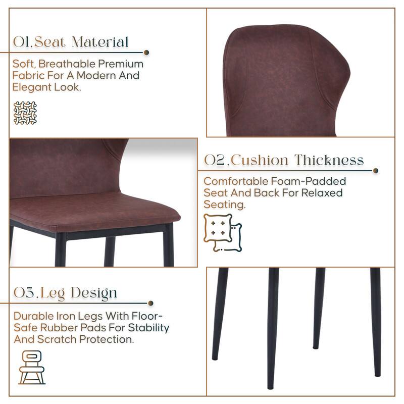 1. Seat Material: Soft, Breathable Premium Fabric For A Modern And Elegant Look.

2. Cushion Thickness: Comfortable Foam-Padded Seat And Back For Relaxed Seating.

3. Leg Design: Durable Iron Legs With Floor-Safe Rubber Pads For Stability And Scratch Protection.