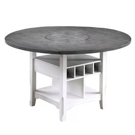 Manhattan Lane - Vora Counter Height Storage Table, 4 Leaves, Antique White, 42-60 Inch - Gray, Antique White