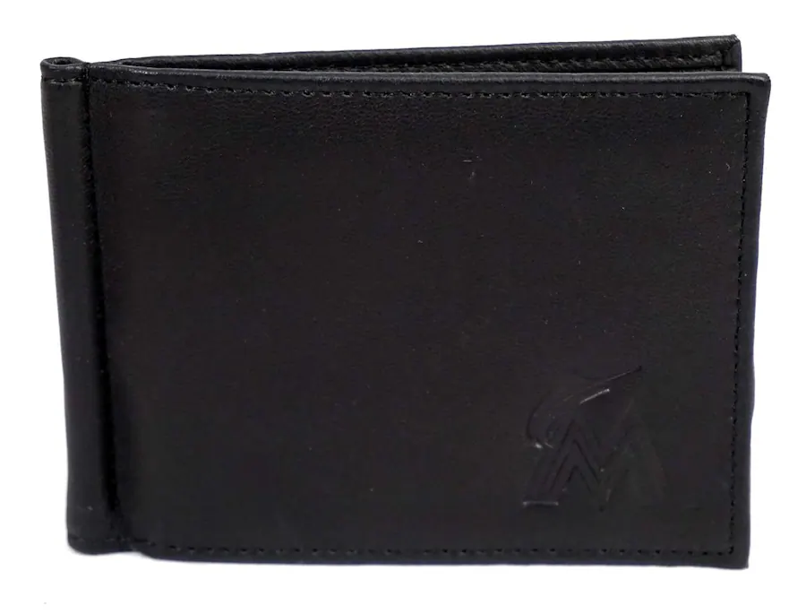 Rico Industries Miami Marlins Genuine Black Leather Money Clip Wallet ...