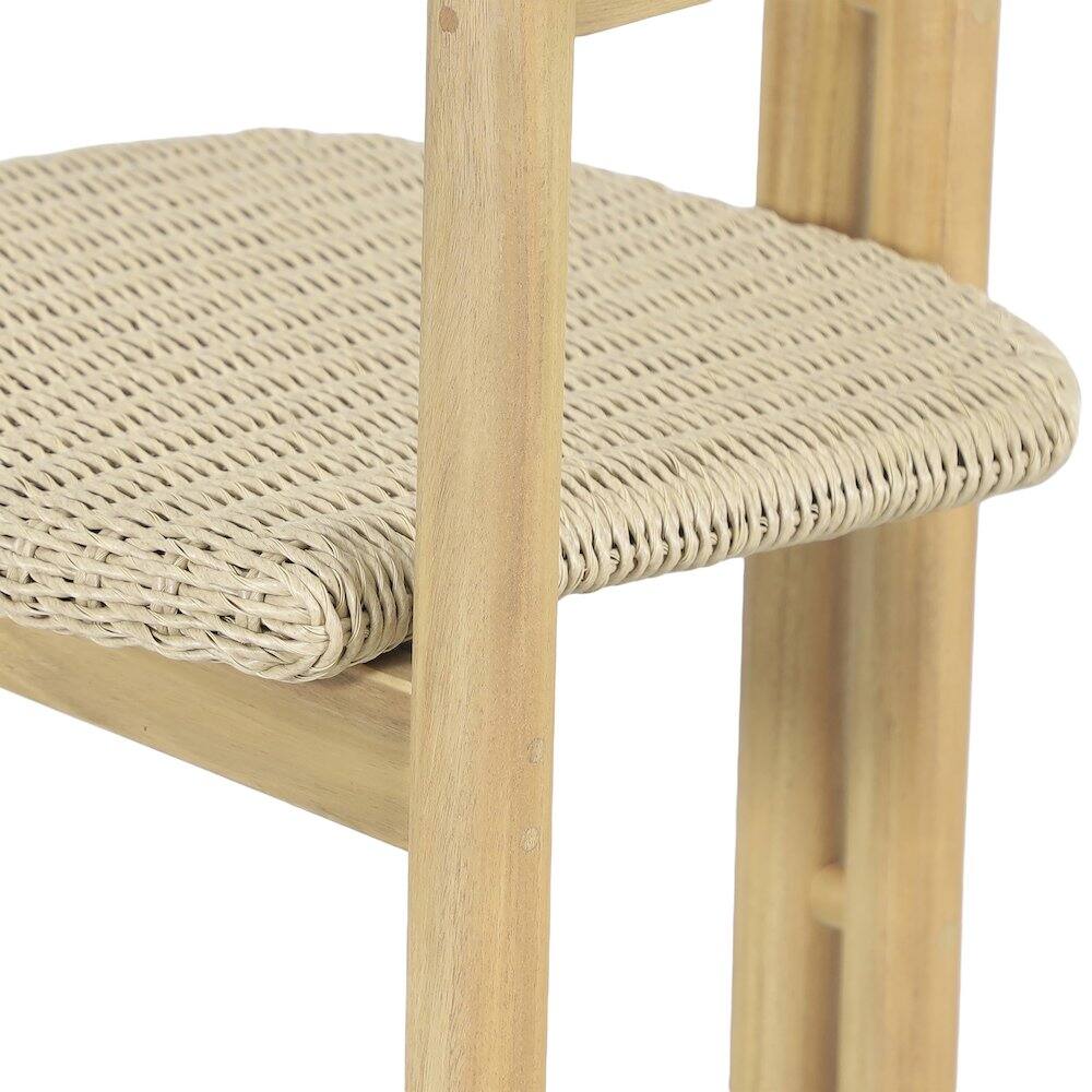 Alt View 5. New Classic Furniture - Sedona Wood Patio Dining Chair in Natural (Set of 2) - Brown.