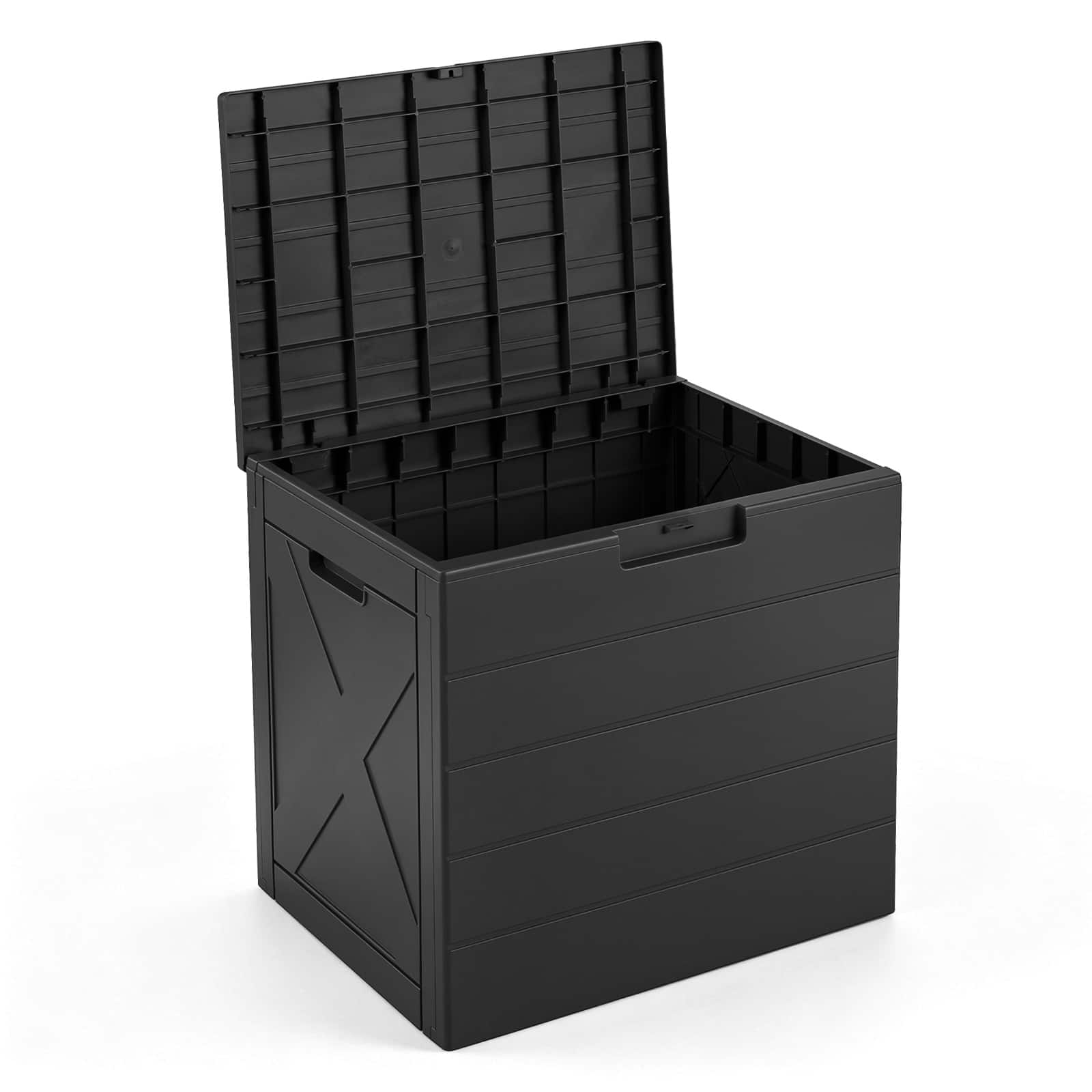 Costway - Outdoor Deck Box, 25 Gallon Storage Bin with Lid, Carry Handles & Lock Hole - Black price history on PriceWatchPro