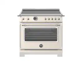 Bertazzoni - 36" Heritage Series range - Electric self clean oven - 5 induction zones - Ivory