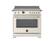 Front. Bertazzoni - 36" Heritage Series range - Electric self clean oven - 5 induction zones - Ivory.