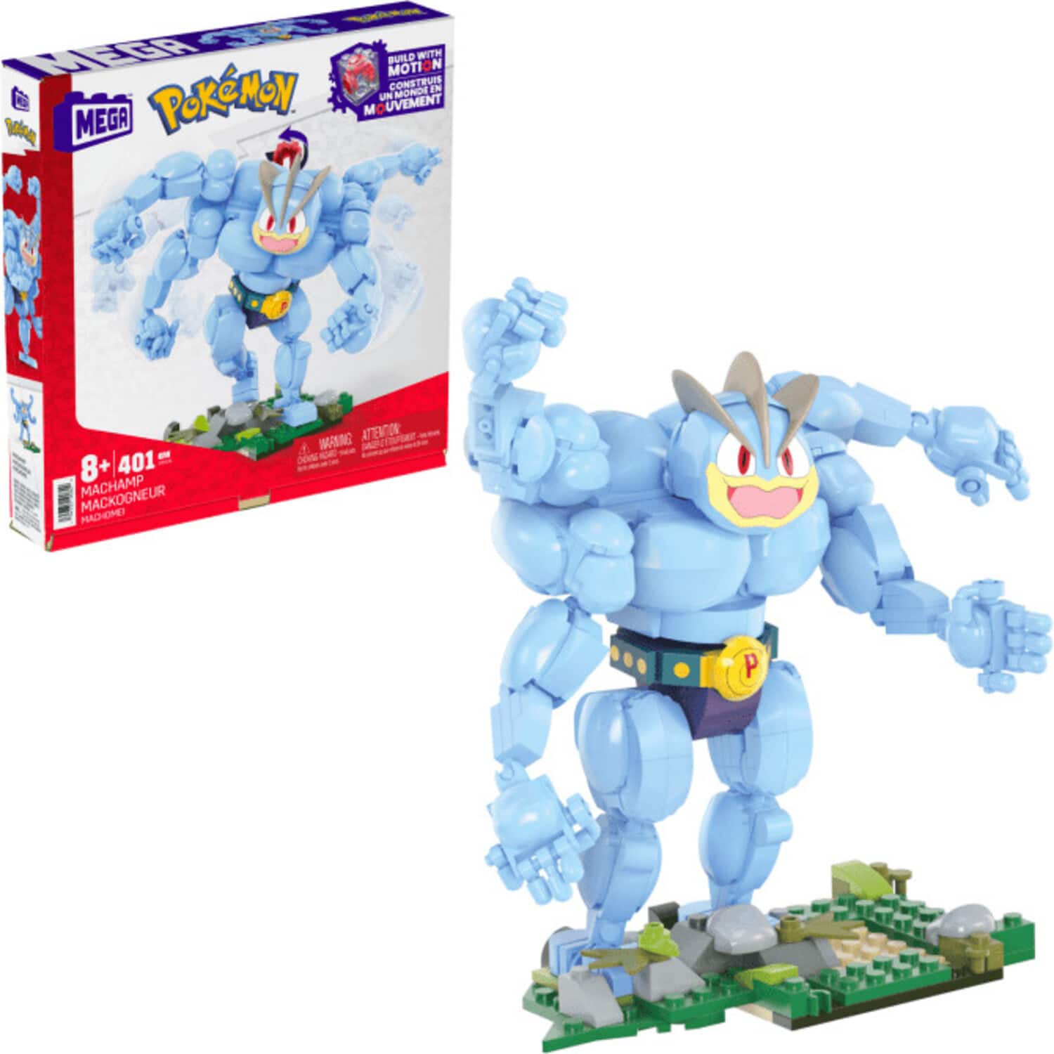 Mega Bloks - Pokemon: Machamp, 401 Piece Building Toy Set - COLLECTABLES - Multicolor