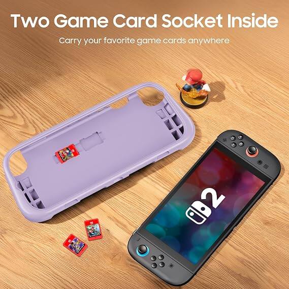 Two Game Card Socket Inside  
Carry your favorite game cards anywhere