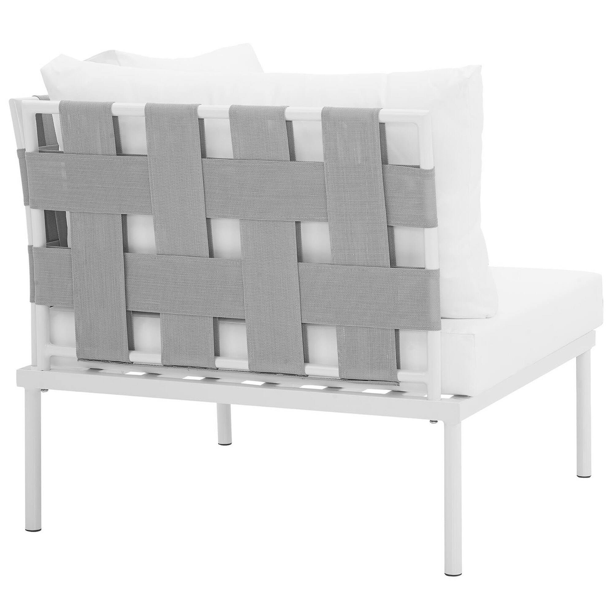 Back. Modway - Harmony Outdoor Patio Aluminum Corner Sofa by Modway - White White.