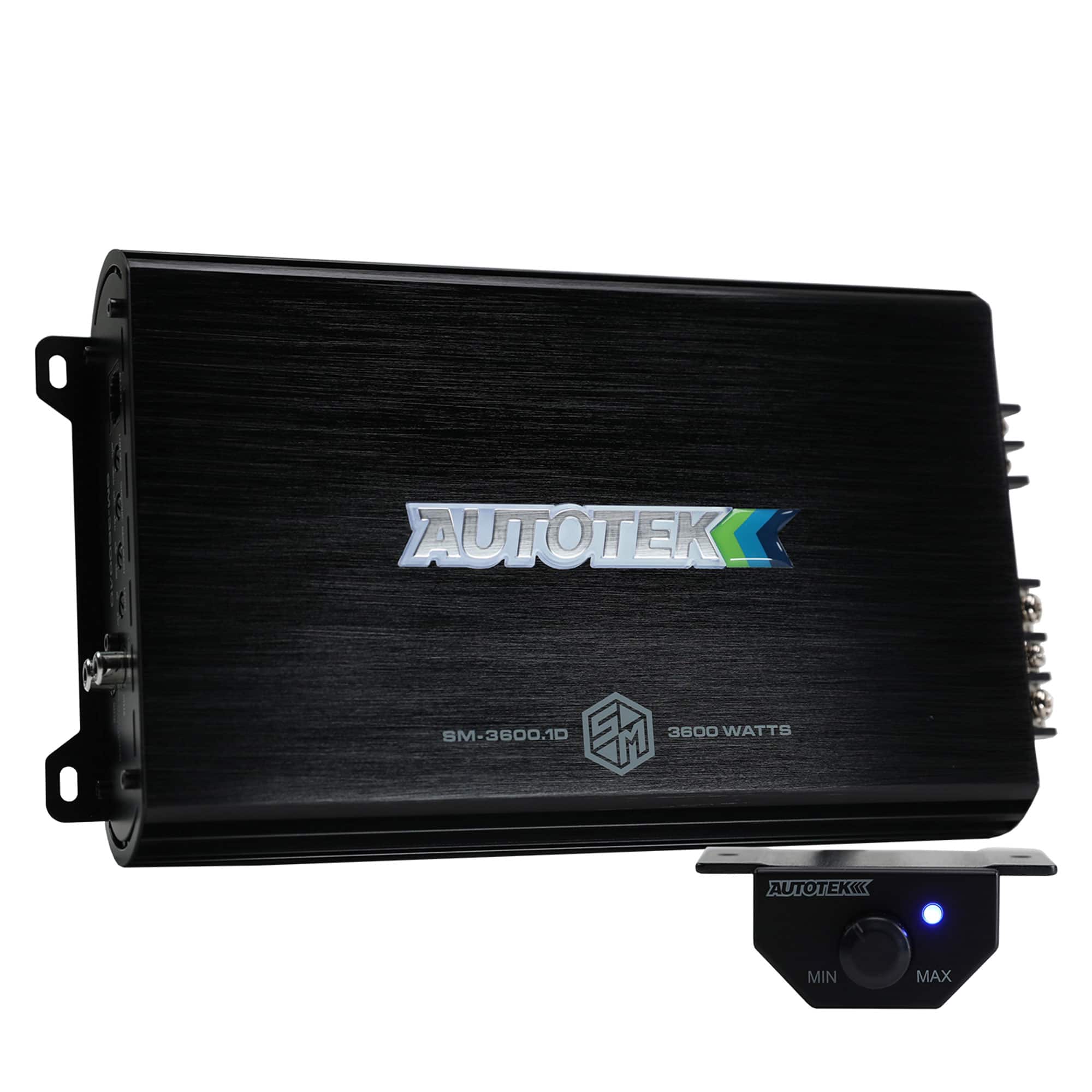 AutoTek - Street Machine 3600W Monoblock Car Audio Amplifier, Bass Knob, Equalizer - Black