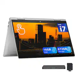 HP - Envy 2-in-1 14" FHD Touch Laptop,Intel i7-1355U,16GB RAM,512GB SSD+160GB Dock Set,Iris Xe Graphics,Win 11 - Silver