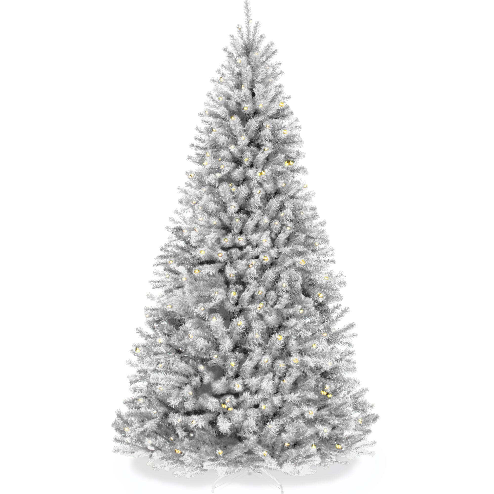 Best Choice Products - Artificial Christmas Tree, 6ft Premium Pre-Lit Spruce Design, Dense Branches - White Spruce