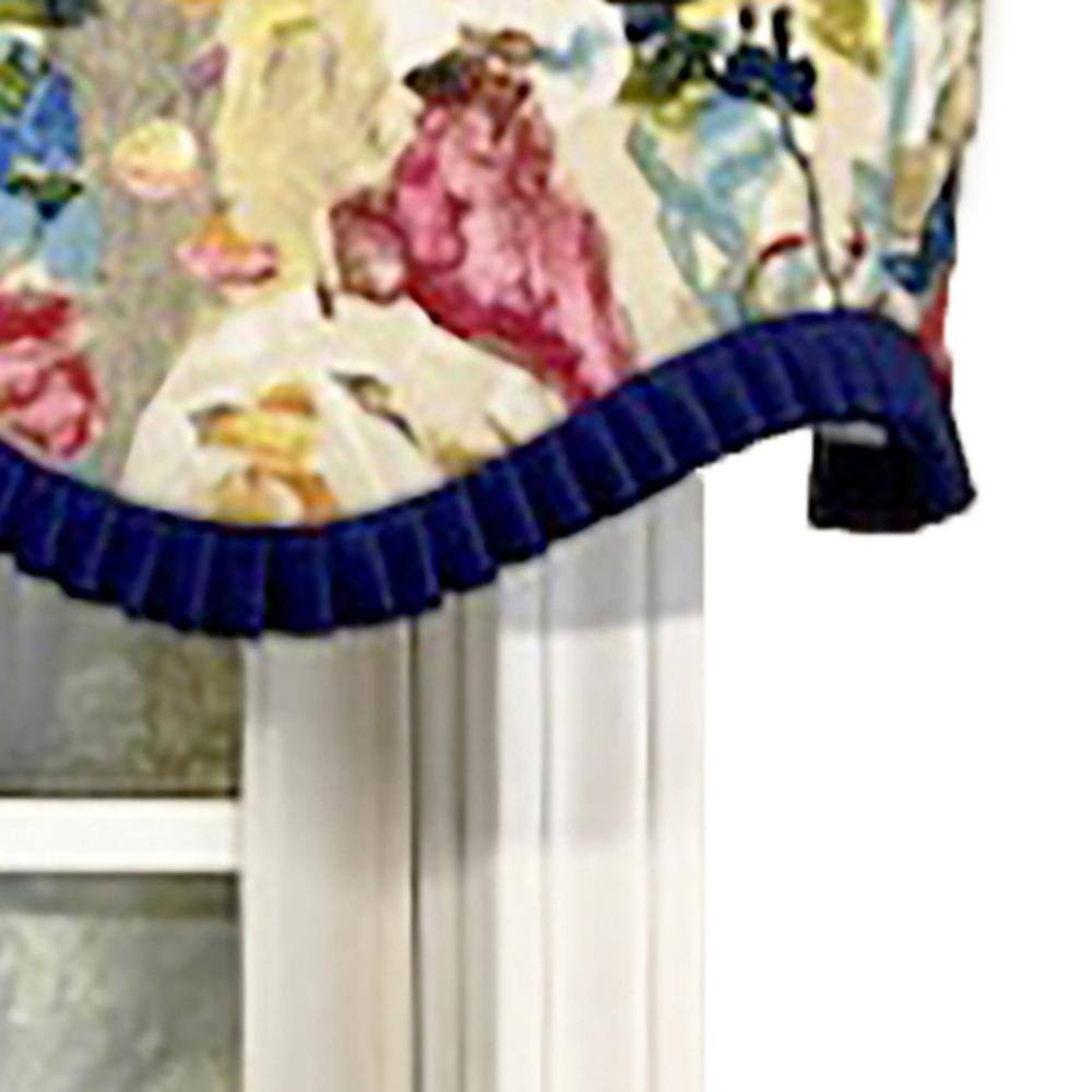 Angle. RLF Home - RLF Home Martella Ruffled Provance 3" Rod Pocket Valance 50" x 16" Multicolor - Multi.