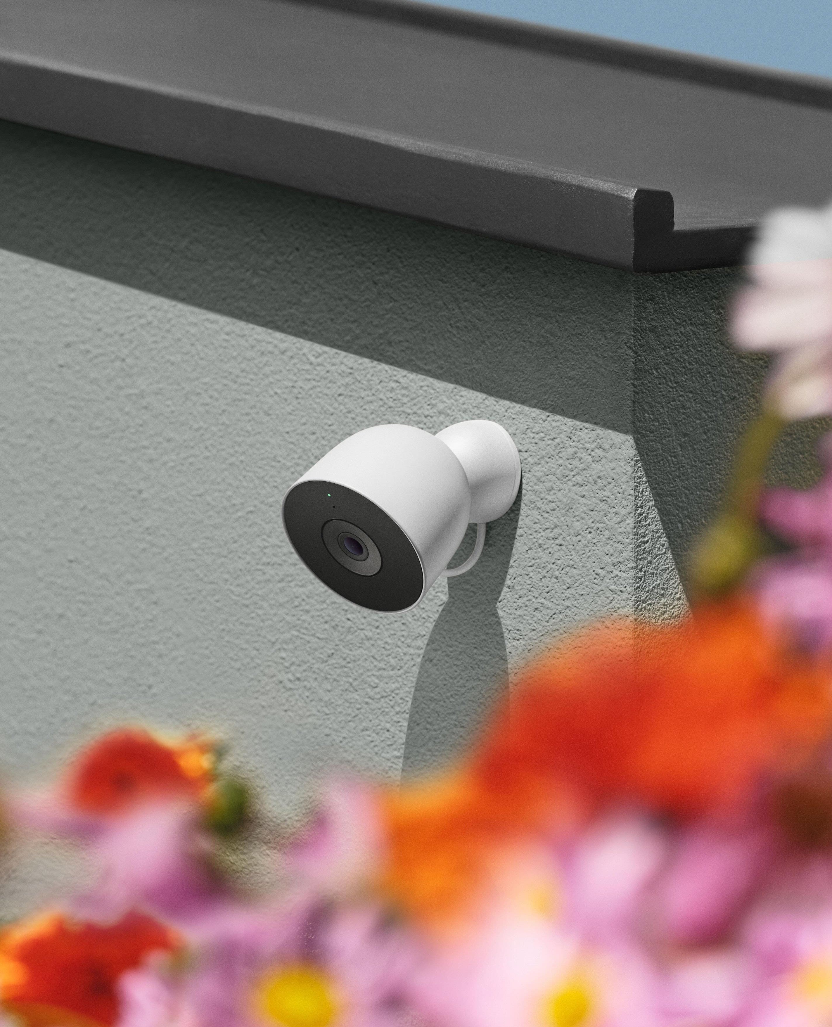 Alt View 17. Google - Nest Cam Outdoor (wired, 2nd gen) - 2K Video and Gemini - 2-Pack - Snow.