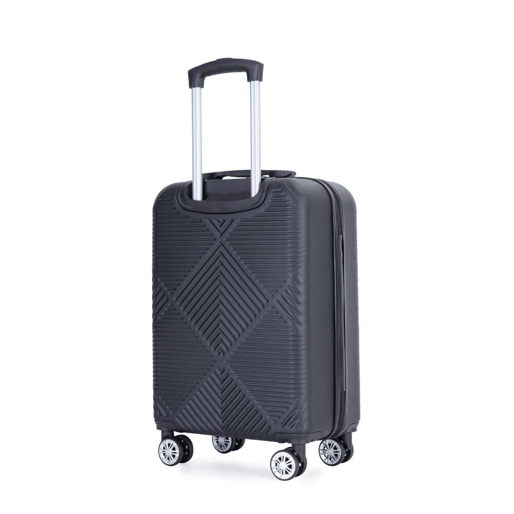 Alt View 3. Ropilly - Ropilly 4 Piece Luggage Set Black ABS Hard Shell Lightweight Travel Suitcases with Spinner Wheels - Black.
