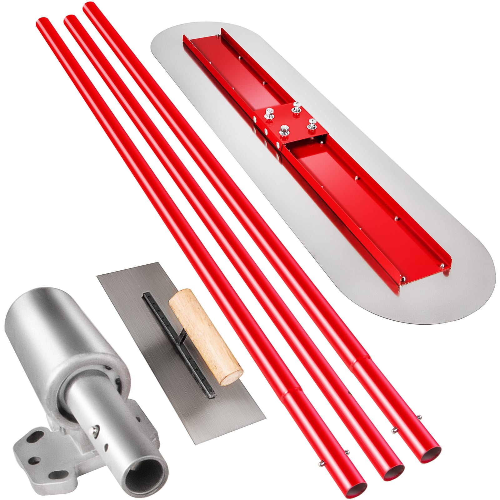 VEVOR - Bull Float Manganese Steel Concrete Float 1200x300mm Concrete Float Tool Cement Tool Bull Concrete Kit Bull Pool Float - Red