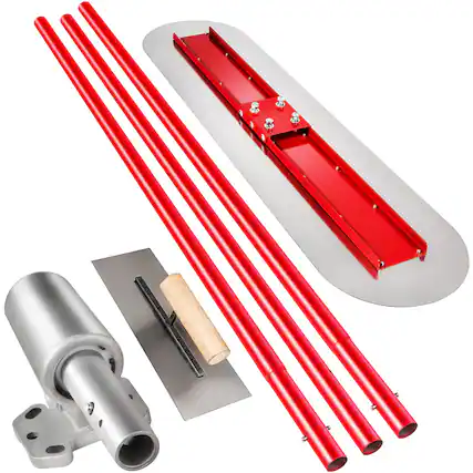 Front. VEVOR - Bull Float Manganese Steel Concrete Float 1200x300mm Concrete Float Tool Cement Tool Bull Concrete Kit Bull Pool Float - Red.