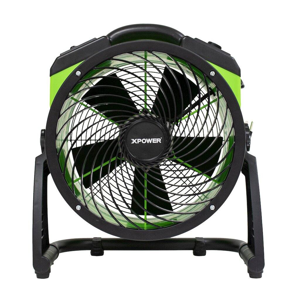 Left. XPOWER - 1560 CFM Pro 13” Sealed Brushless DC Motor Air Circulator with Timer - Green.