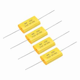 Unique Bargains - 4pcs 2uF Frequency Divider Capacitor, 250V Audio Speaker Crossover Non-Polarity Polypropylene MKP Film Capacitor - Yellow