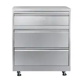 Koolmore - 32 in. Stainless-Steel Outdoor Kitchen Cabinet with Three Drawers (KM-OKS-CAB3) - Stainless Steel