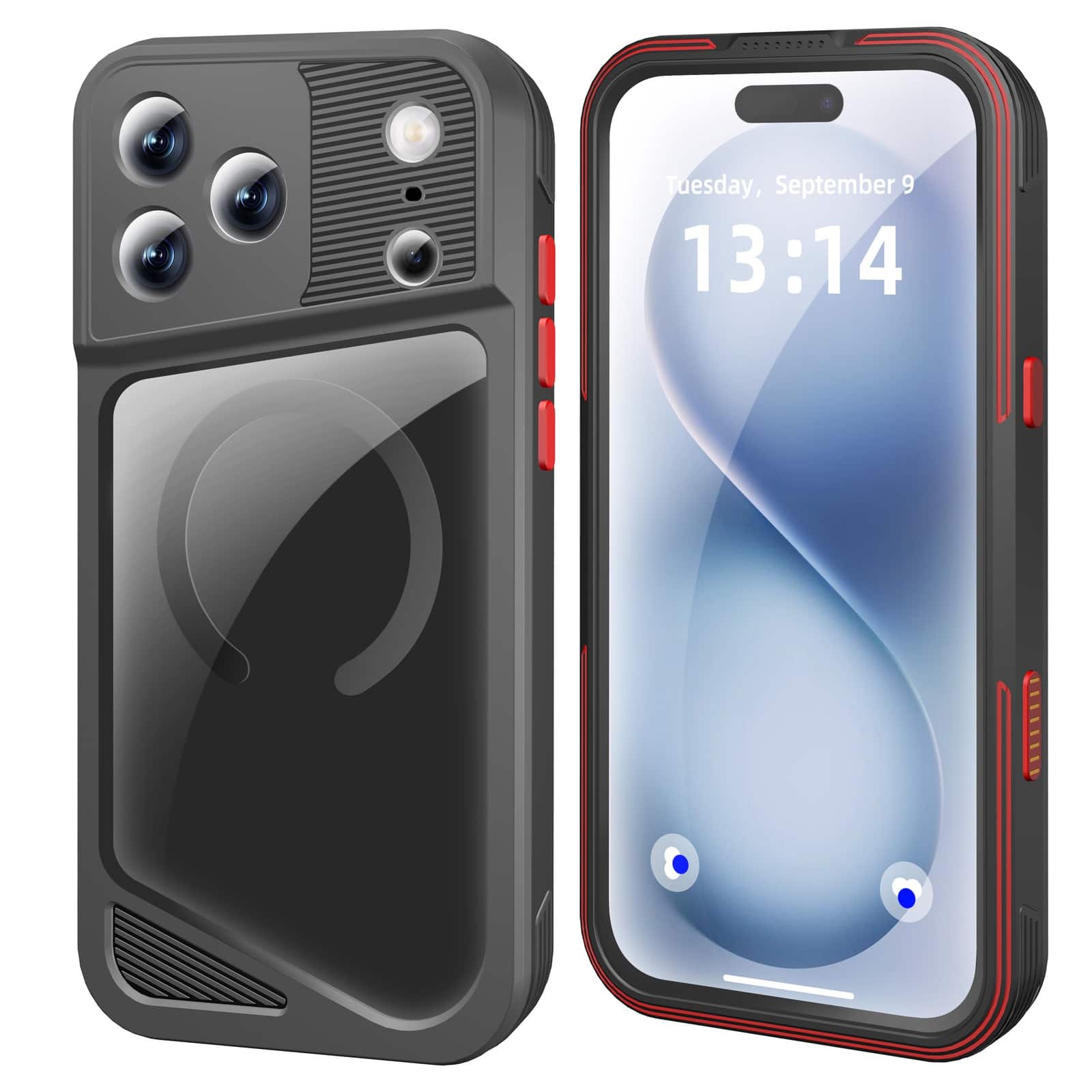 Dteck - 4-in-1 IP68 Waterproof Rating Rugged Case for Apple iPhone 17 Pro Max with Screen Protector, Shockproof Magnetic Cover - Black price history on PriceWatchPro