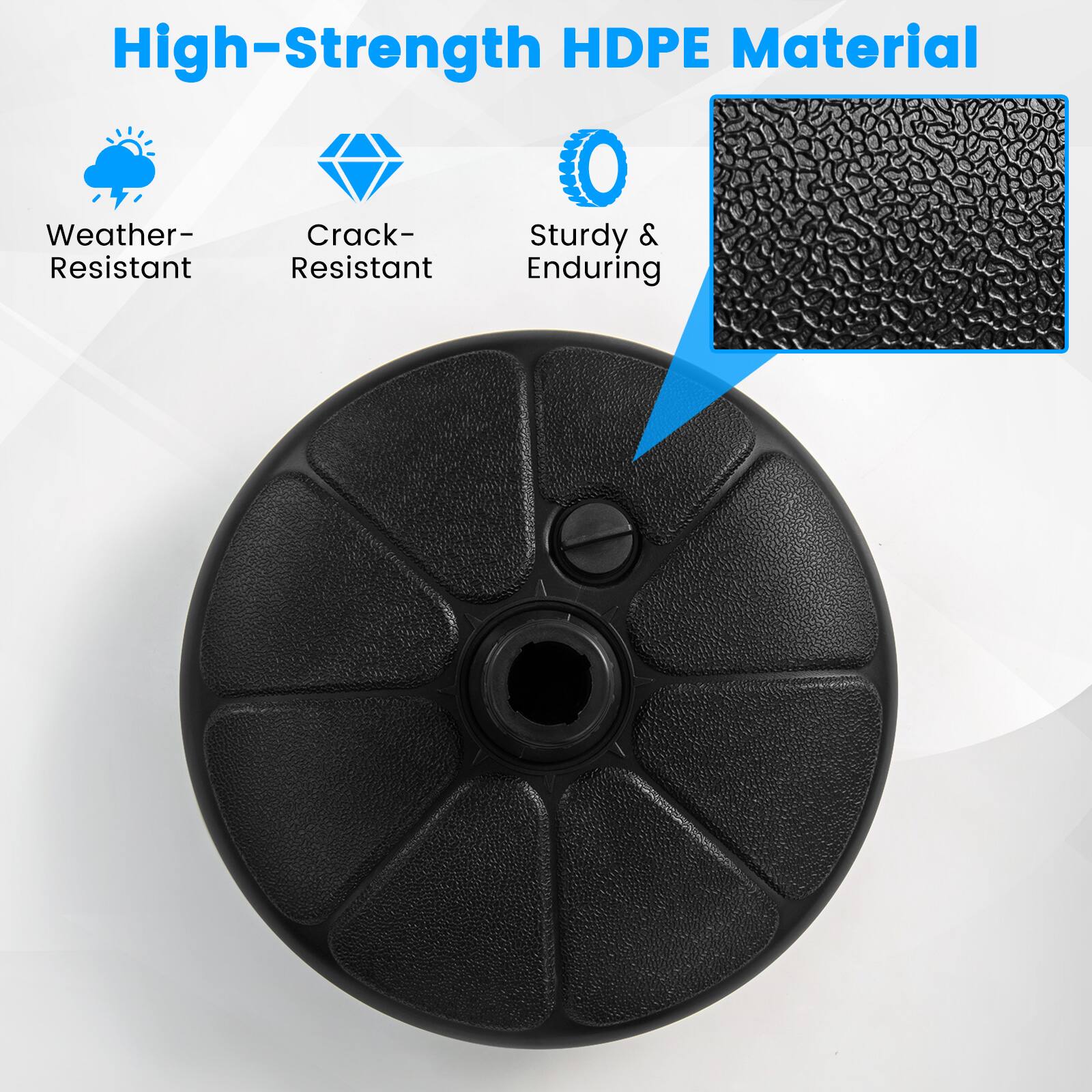 High-Strength HDPE Material  
Weather-Resistant  
Crack-Resistant  
Sturdy & Enduring