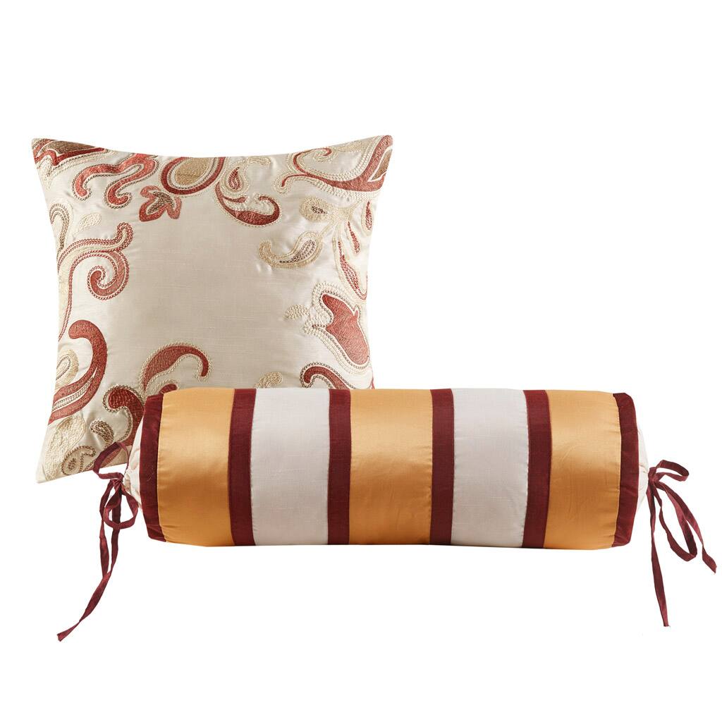 Alt View 4. Gracie Mills - Gracie Mills Thornton Supreme Comfort: 12-Piece Comforter Ensemble with Cotton Bed Sheets - Red.