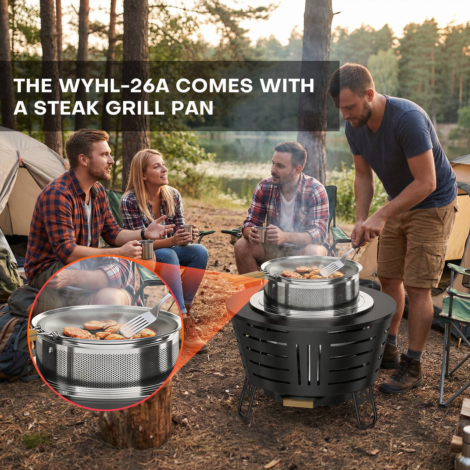 THE WYHL-26A COMES WITH A STEAK GRILL PAN