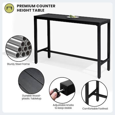 PREMIUM COUNTER HEIGHT TABLE

- Sturdy Steel Frame
- Durable Wood-plastic Tabletop
- Adjustable knobs to keep stable
- Comfortable Footrest