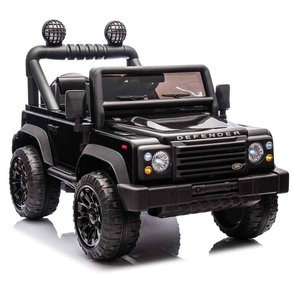 Ropilly - Licensed Land Rover Defender 24V Kids Ride On Car with Parental Remote Control, 17-Inch Seat, Black