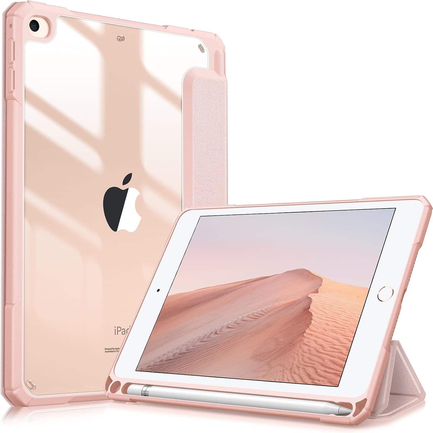 Fintie - Clear Case for iPad mini 5th Generation 7.9 inch/ iPad mini 4 Hybrid Slim Shockproof Cover with Transparent Back Shell - Rose Gold