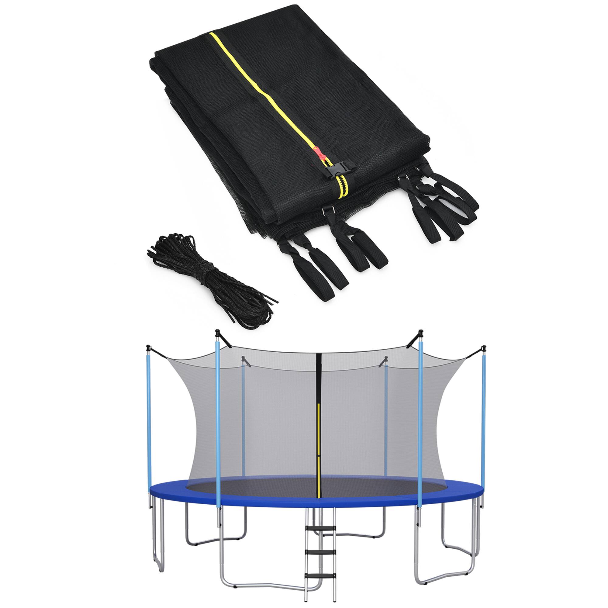 Front. Gymax - Gymax 16FT Trampoline Replacement Safety Enclosure Net Weather-Resistant - Black.